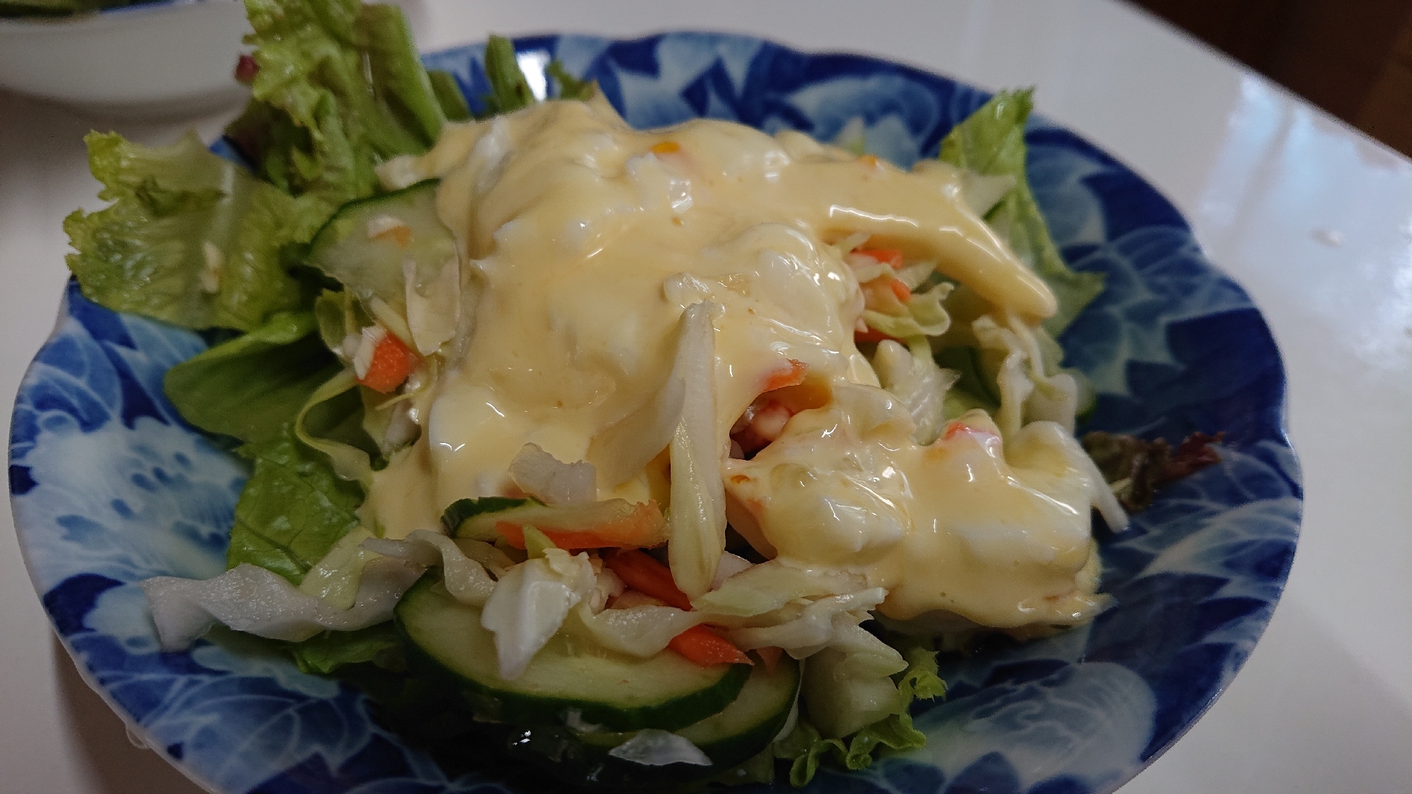 卵ソースのせ＊酢の物風サラダ