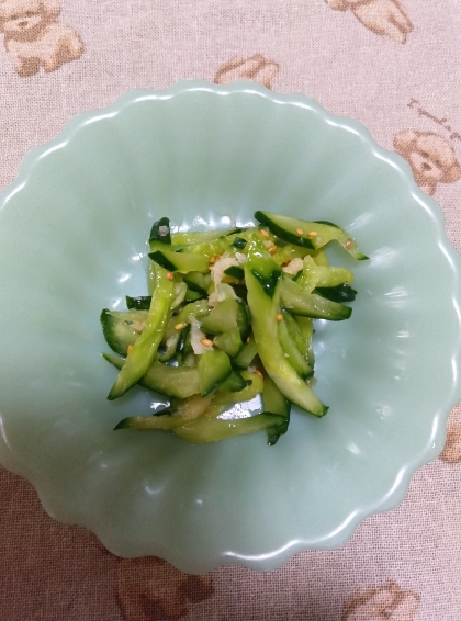 しょうがの辛味が刺激的♡きゅうりと長ネギの旨塩和え