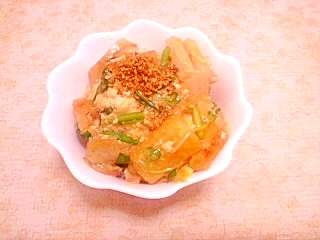 さといもと豆腐のふんわり卵どんぶり