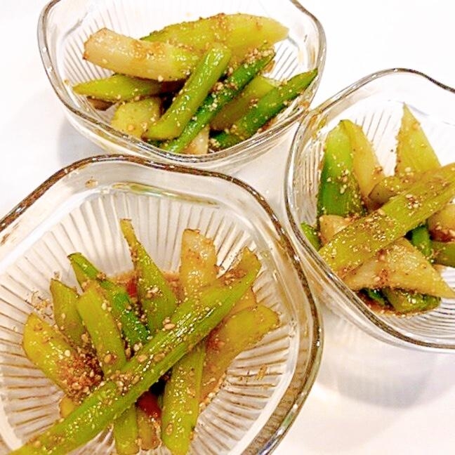 我が家のかんたん山菜料理です☆新鮮山ウドの胡麻和え