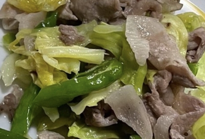 豚肉とキャベツとチンゲン菜のオイスターソース炒め