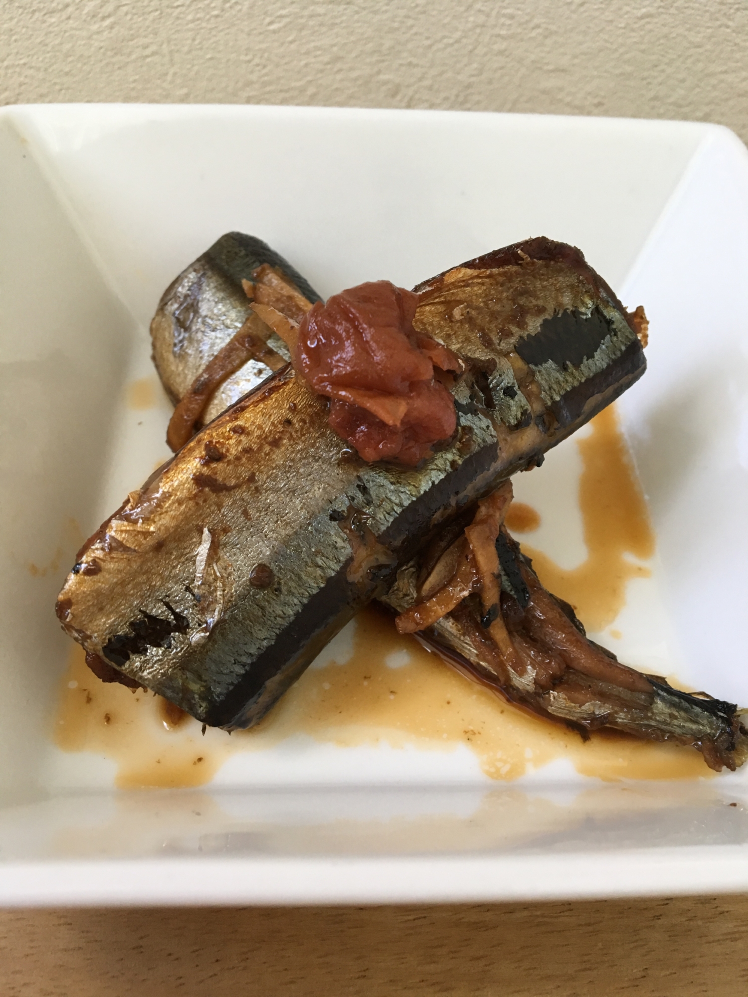 圧力鍋で骨まで柔らか 秋刀魚の梅生姜煮 レシピ 作り方 By Komecam 楽天レシピ