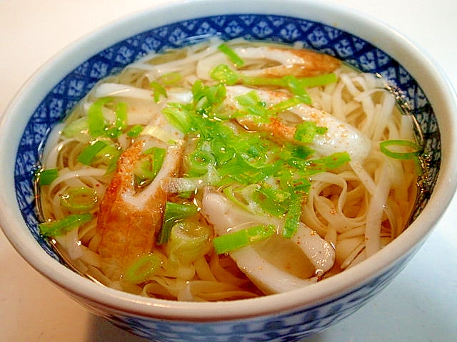 糖質0麺で　竹輪と葱のあったか麺