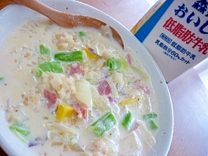 ダイエット中もok 低脂肪乳でミルキーリゾット レシピ 作り方 By Megmako 楽天レシピ