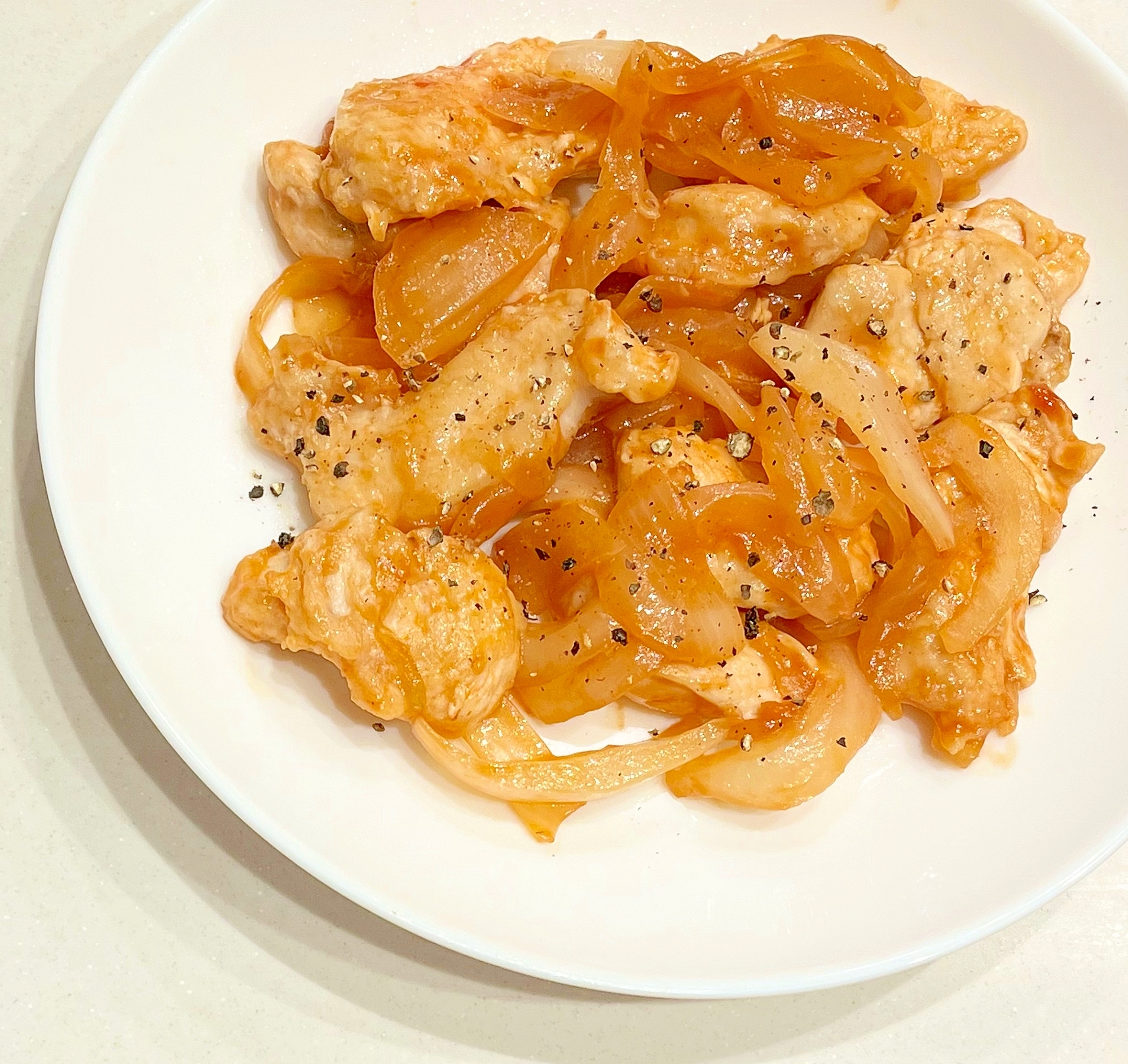 鶏むね肉のBBQソース炒め