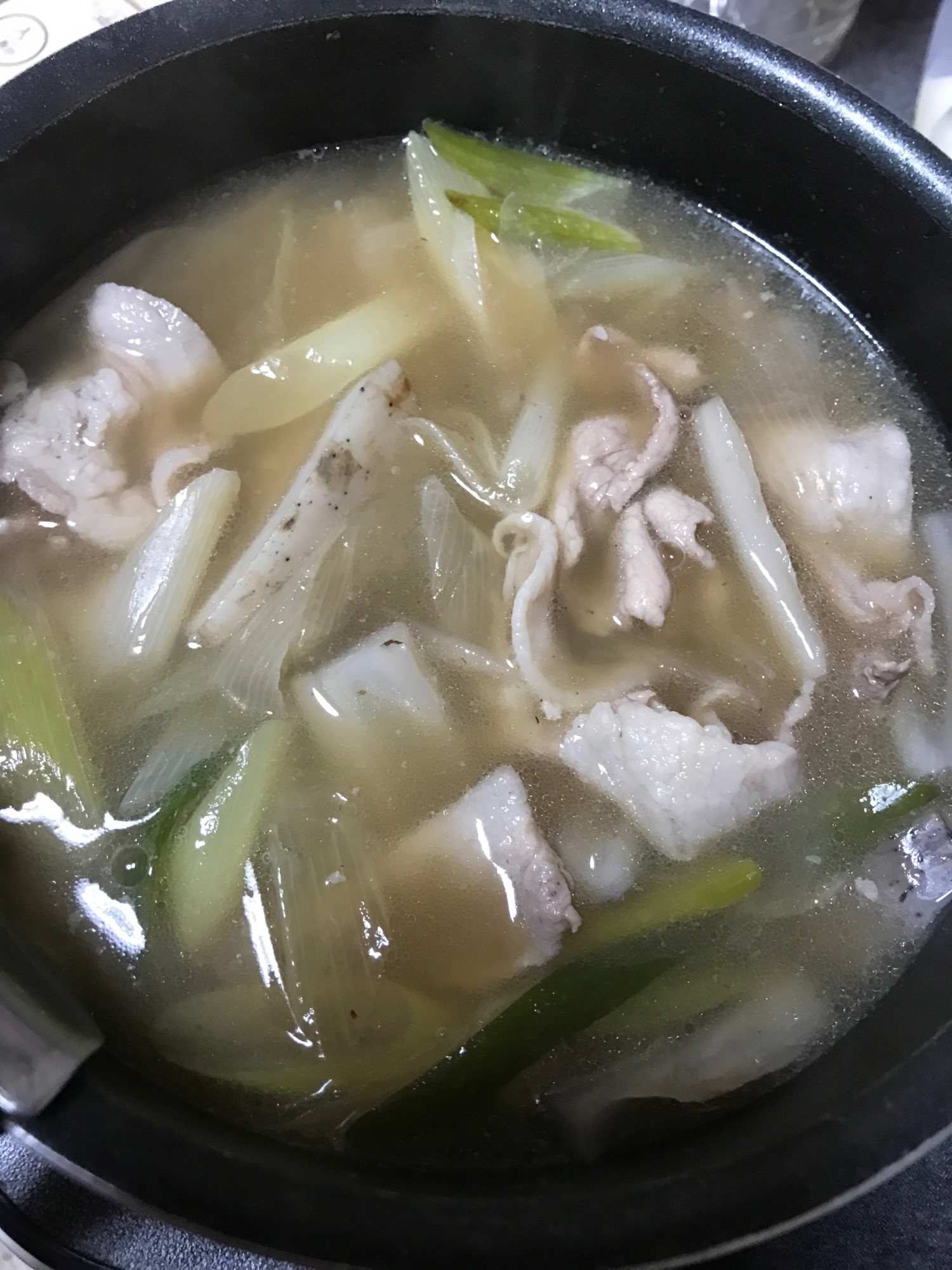 レンコンと豚肉の和風スープ