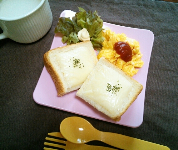 親子クッキング!!!初めての混ぜオムレツ朝ご飯♡