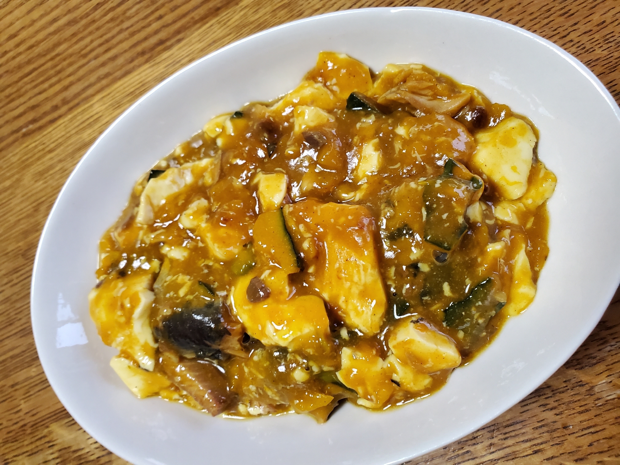 いわし缶詰とかぼちゃと豆腐のカレー