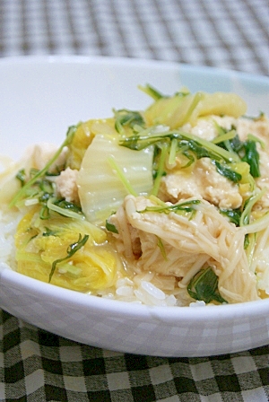 鶏団子の中華あんかけ丼