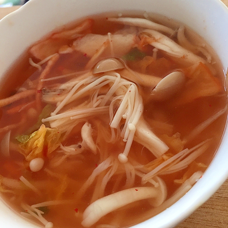 キノコとキムチのスープ☆