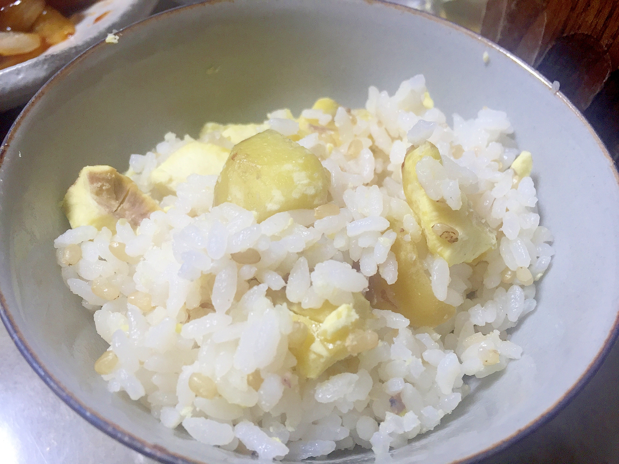 古代米で作る栗ご飯