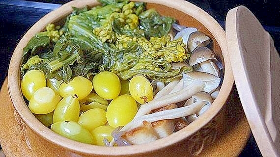 菜の花　銀杏　春秋コラボ釜飯