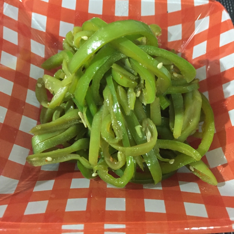 ささげとピーマンの油炒め