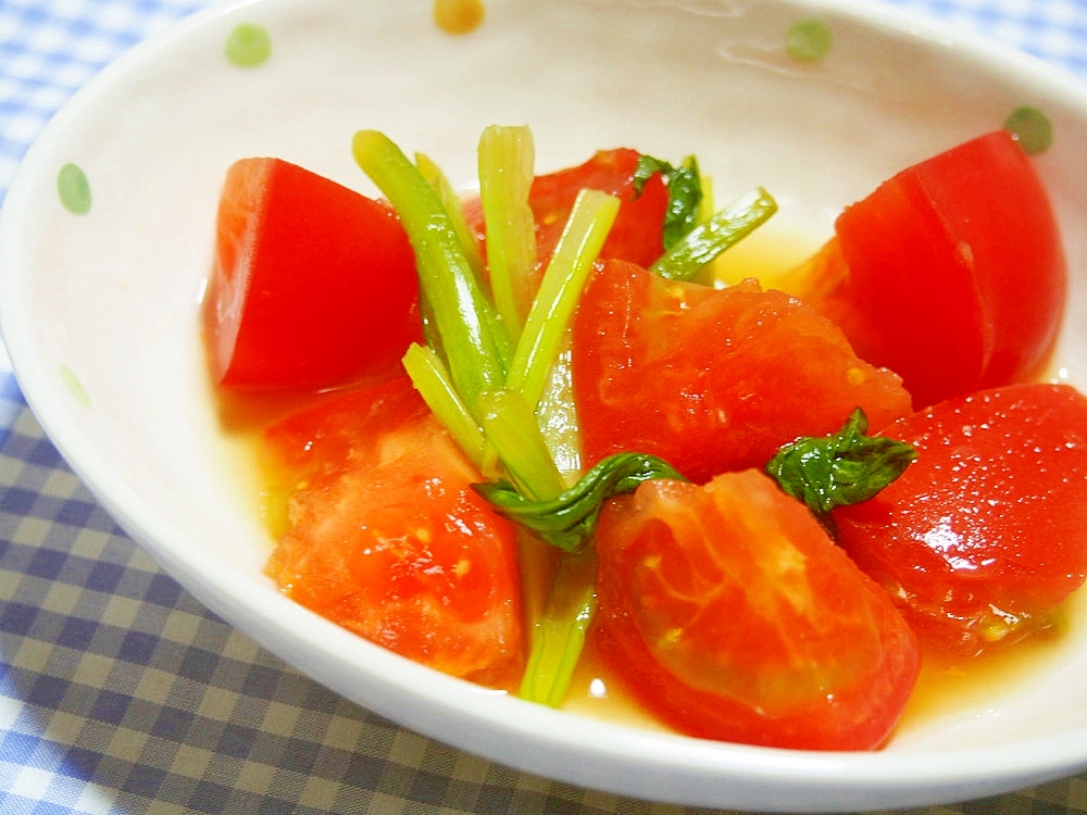 小松菜とトマトの煮びたし