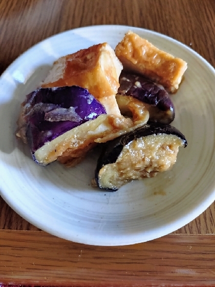 なすと厚揚げの味噌炒め
