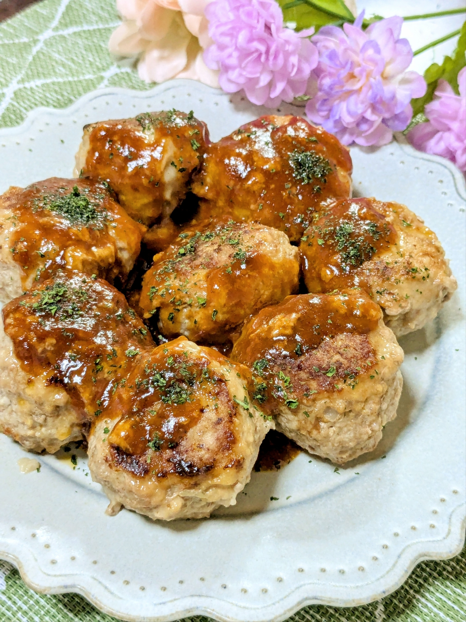 チーズ入り豆腐ハンバーグ♡