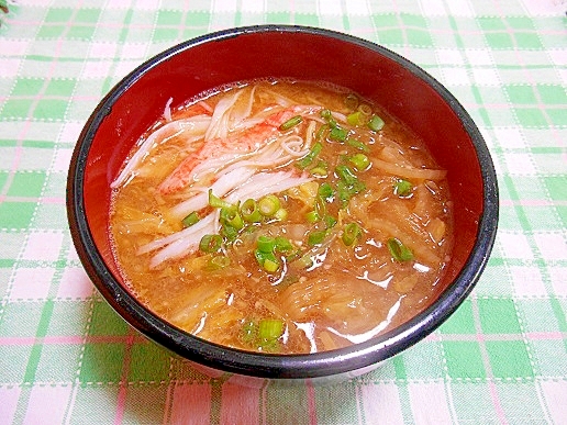 白菜とカニカマの醤油ラーメン