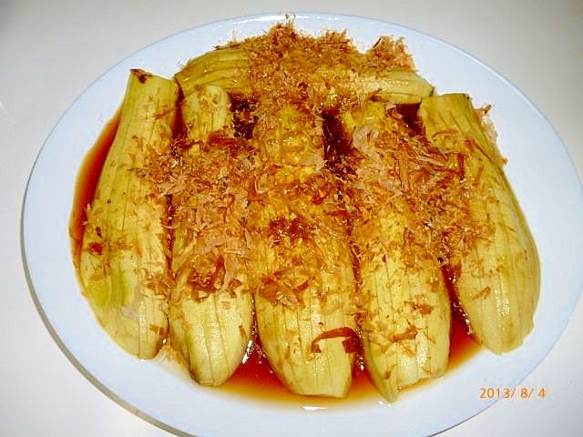 電子レンジでめちゃ簡単 めんつゆで味付け 冷ナス レシピ 作り方 By Makomako 楽天レシピ