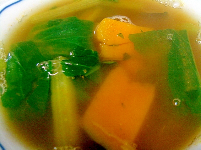 南瓜と小松菜のカレースープ