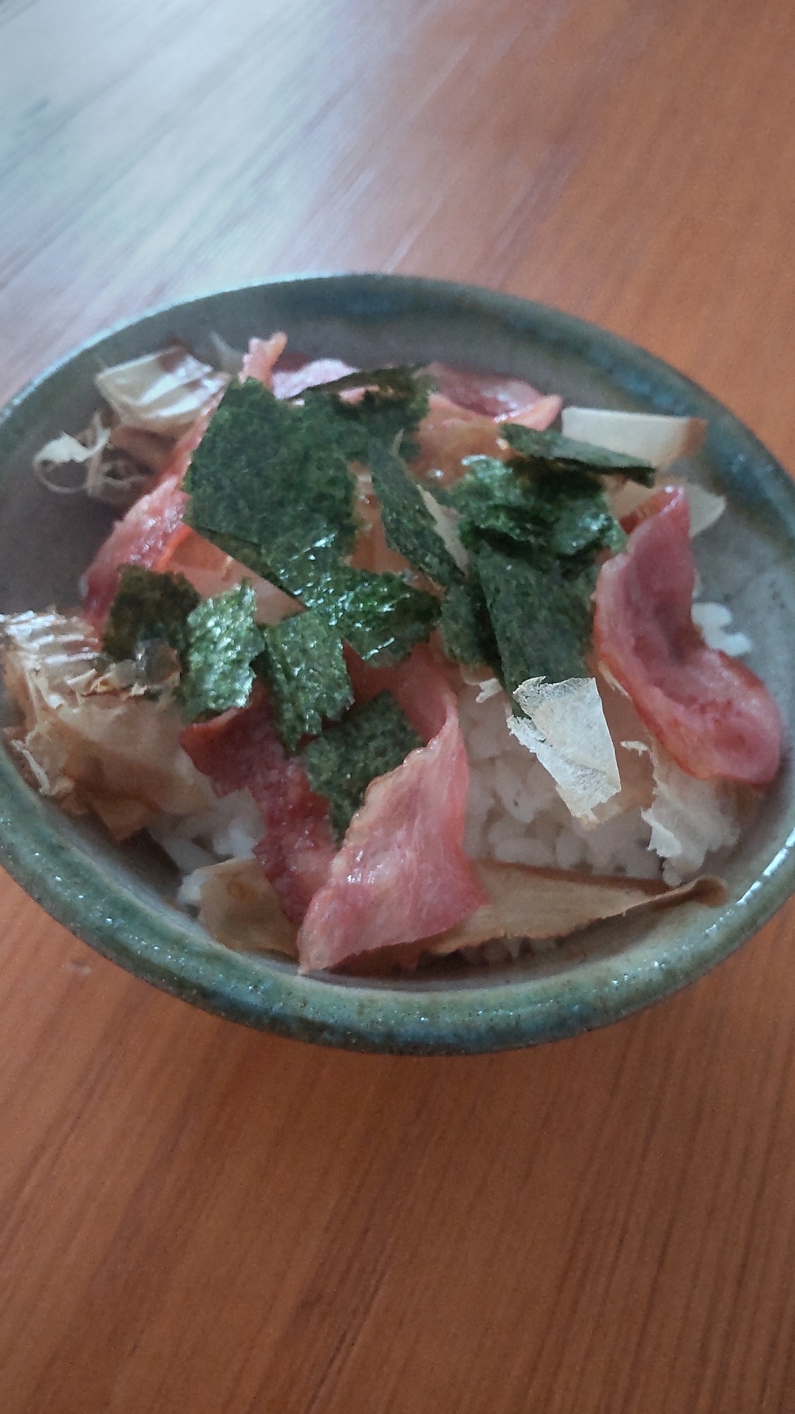 ベーコンと海苔とおかかde丼☆
