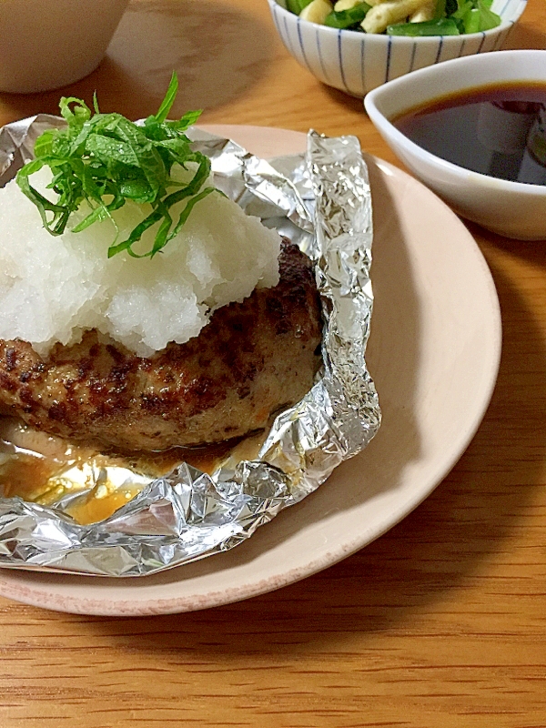 大絶賛！ハンバーグのホイル包み焼き☆和風醤油ソース