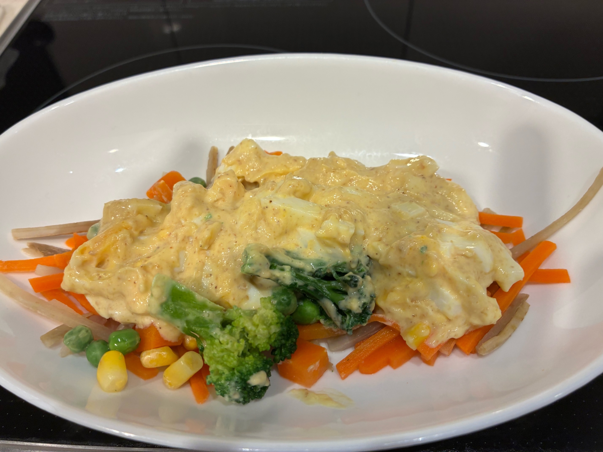 人参ごぼう、ブロッコリーの胡麻マヨ卵サラダ1119