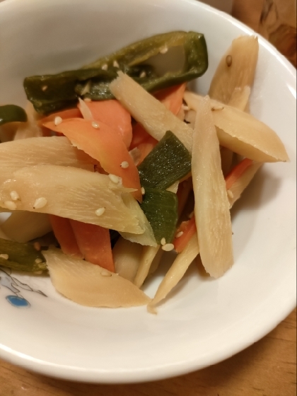 水煮の笹切りごぼうを使ったきんぴら