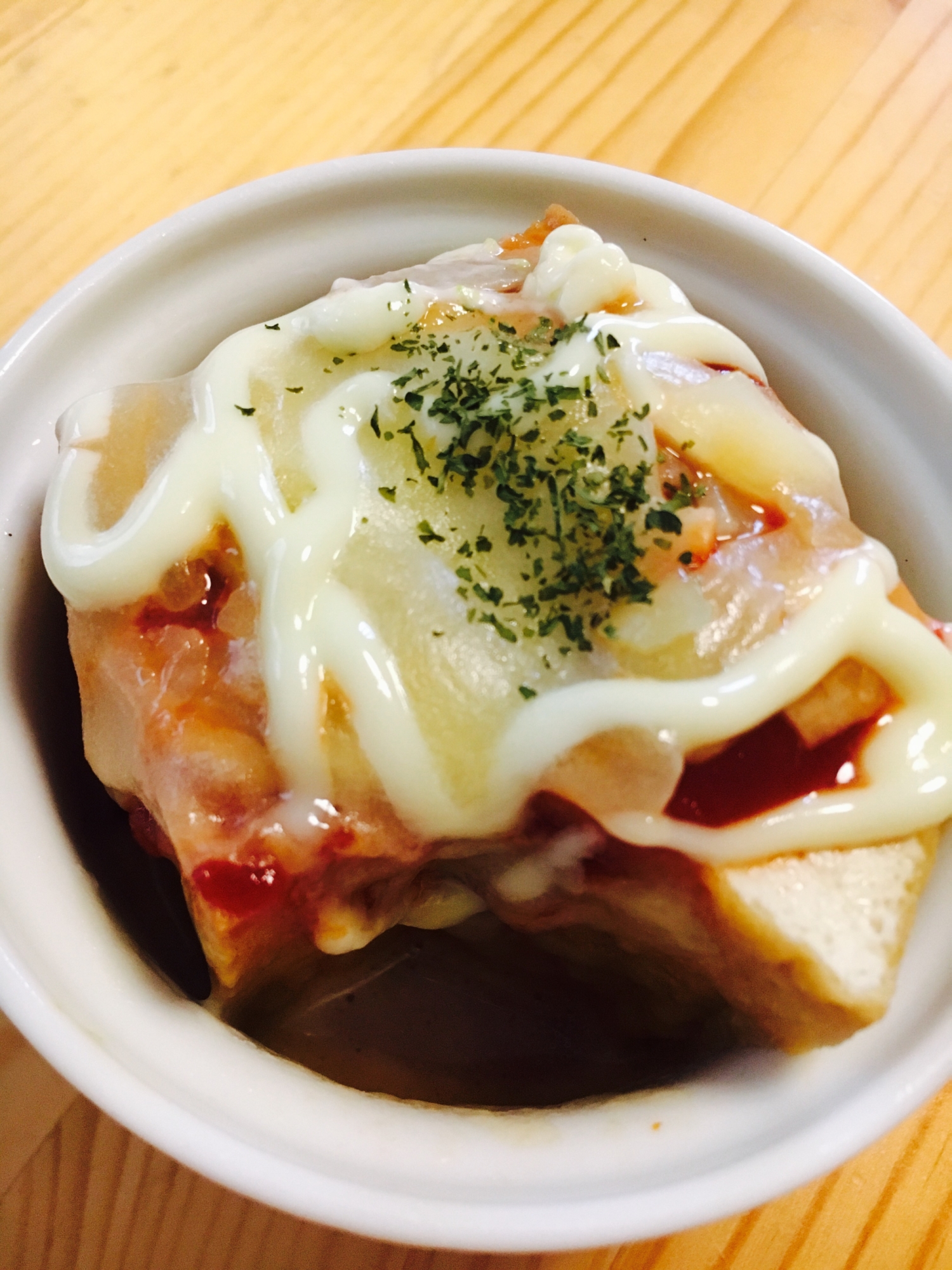 朝食にぴったり厚揚げのココットチーズ焼き レシピ 作り方 By Ponmamaれいな 楽天レシピ
