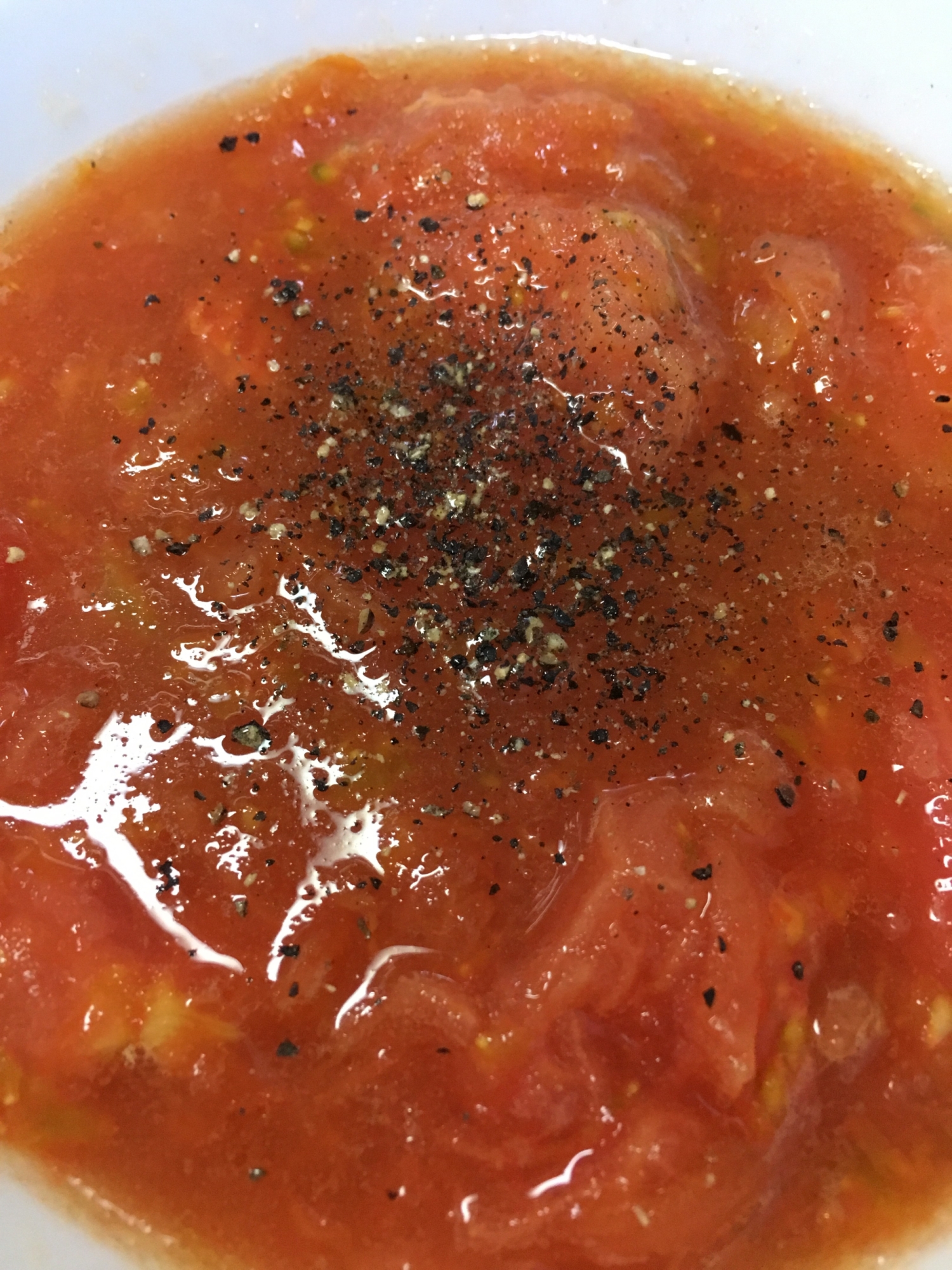 トマトだけスープ（離乳食作りで余った材料で）