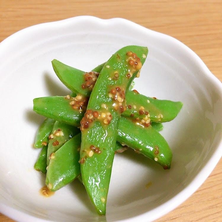 スナップえんどうのマスタードサラダ★*。