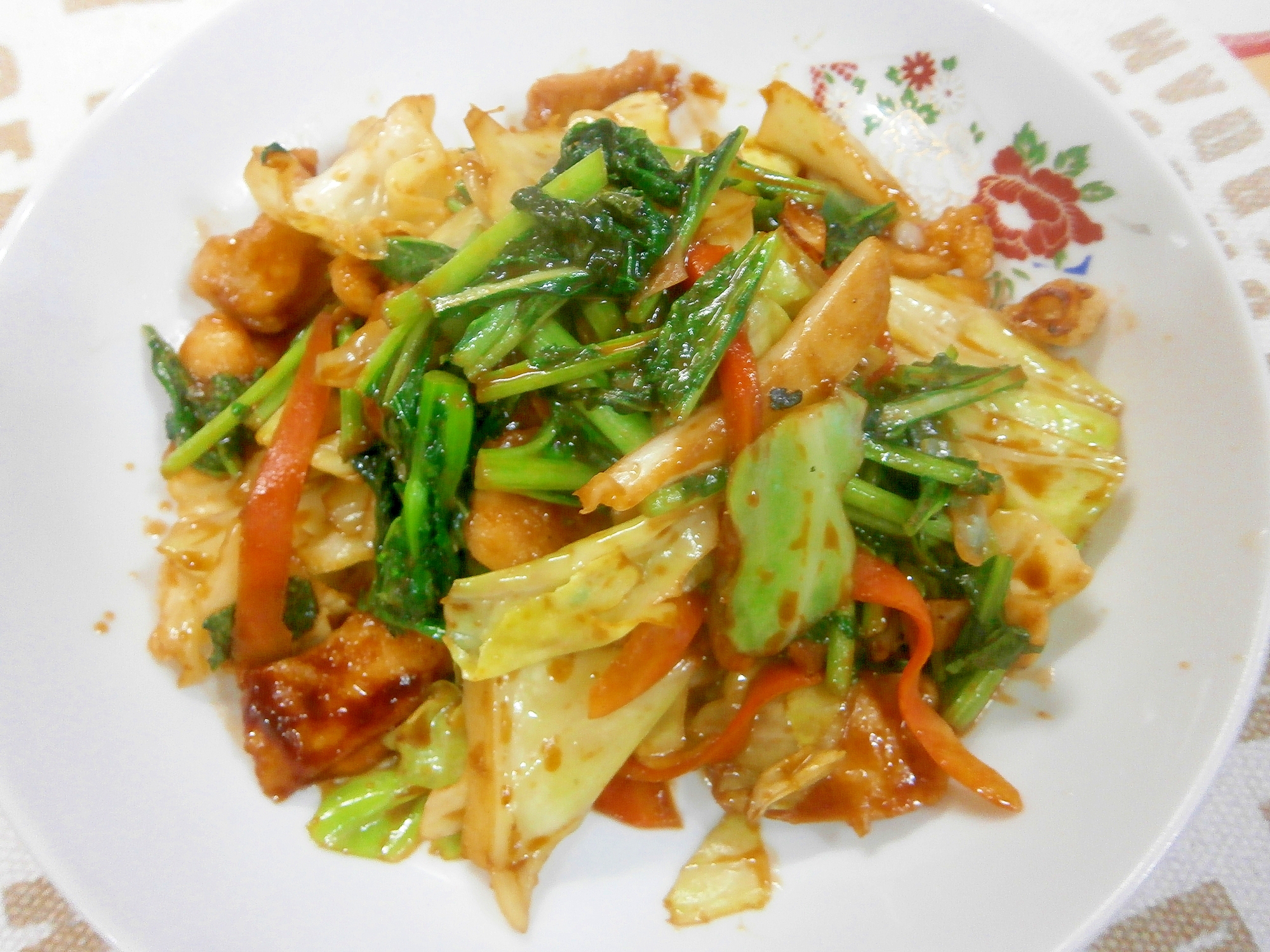 鶏モモ肉と野菜の味噌炒め