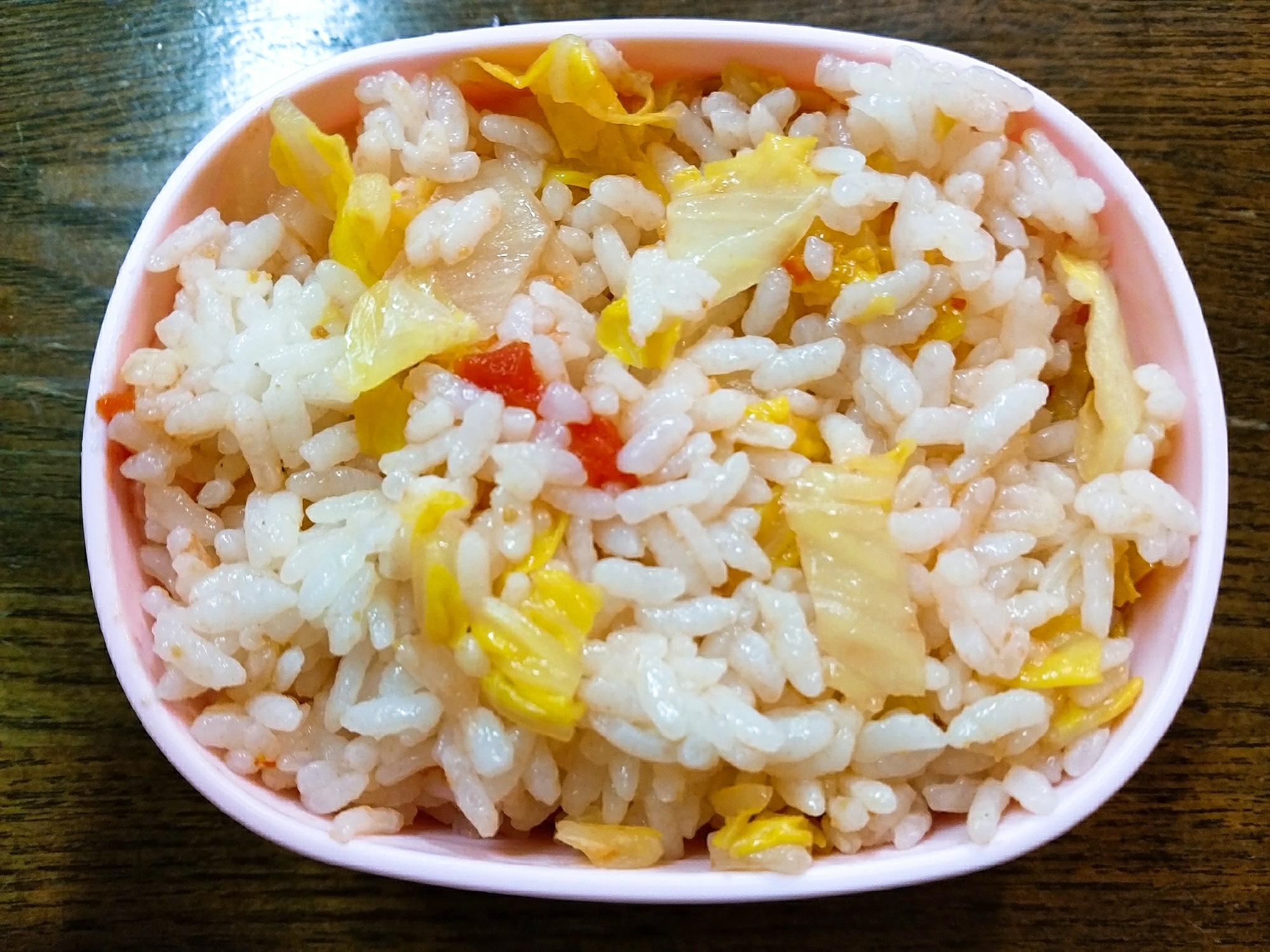 白菜とカットトマトの炒めご飯