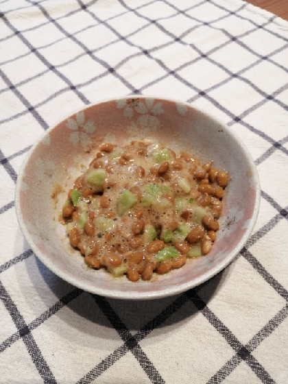 納豆の食べ方-ブロッコリーの茎♪