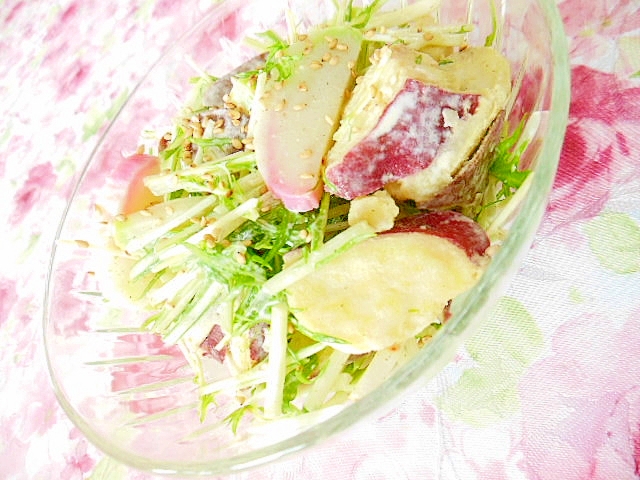 ❤水菜と蒲鉾と薩摩芋のマヨ檸檬サラダ❤