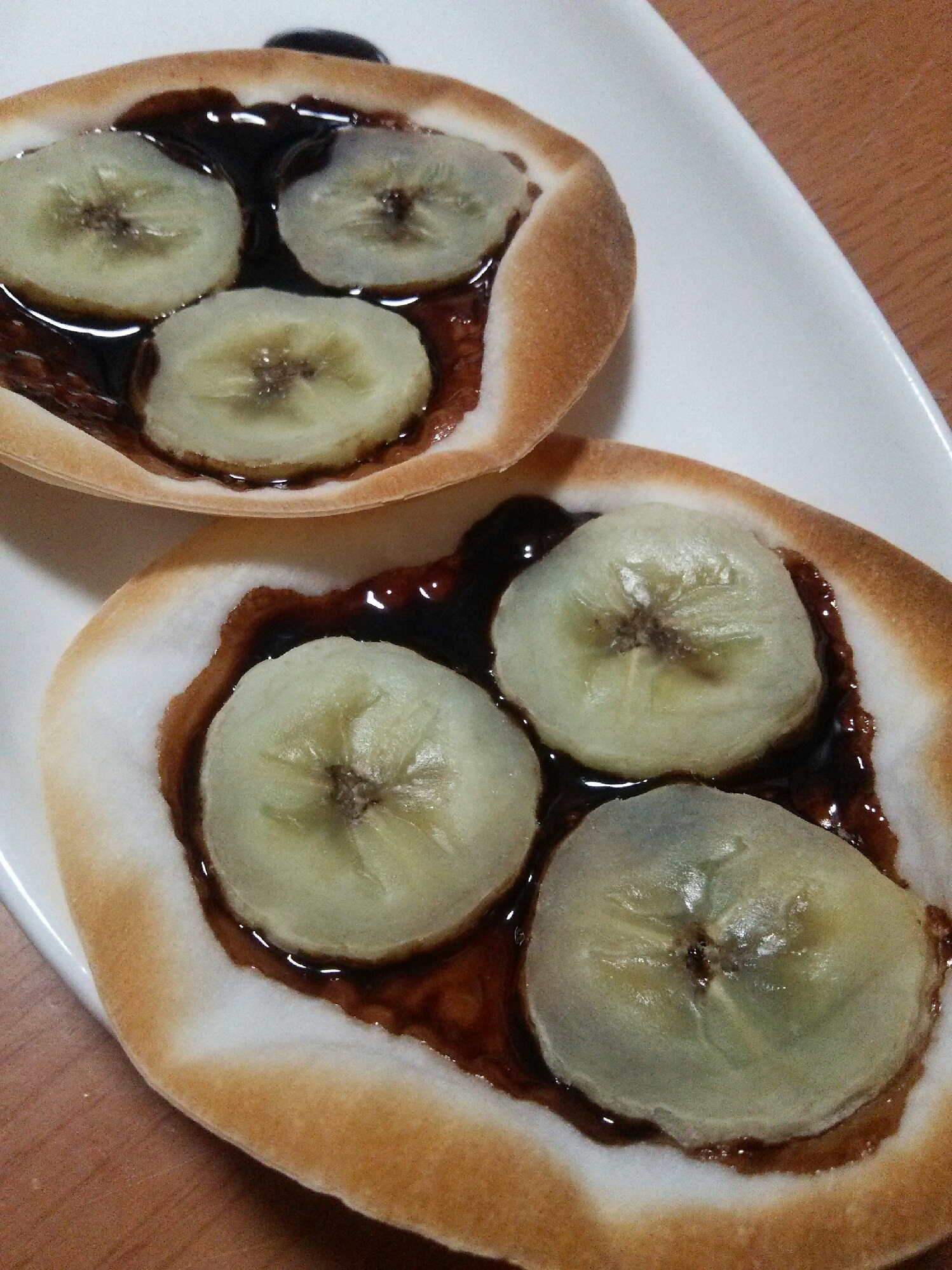 アレルギーでも大丈夫♪餃子の皮でデザートピザ♪