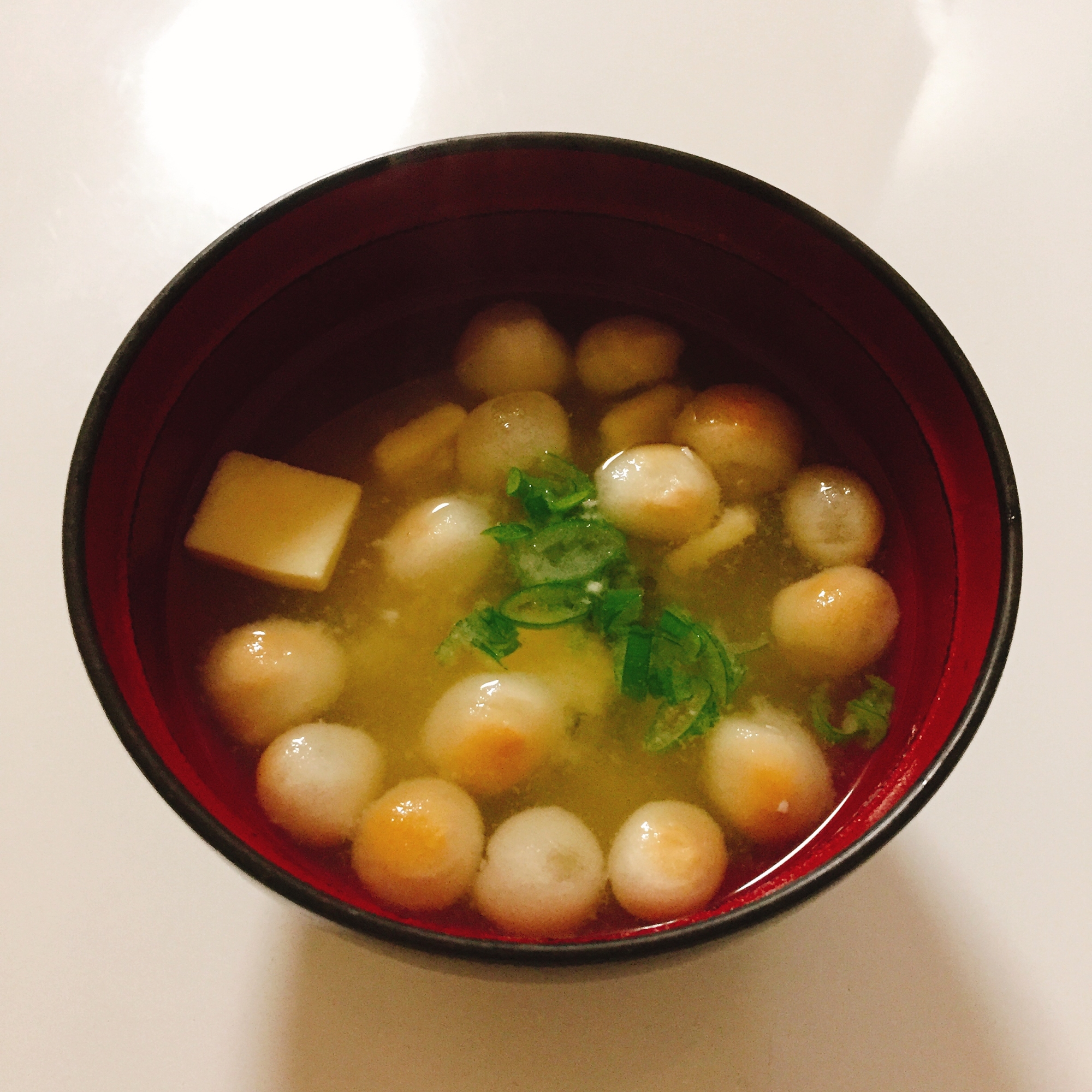 白玉麸と高野豆腐の味噌汁