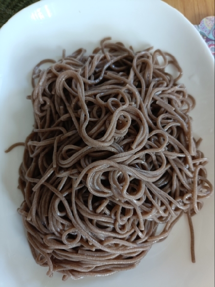レンジで茹で蕎麦