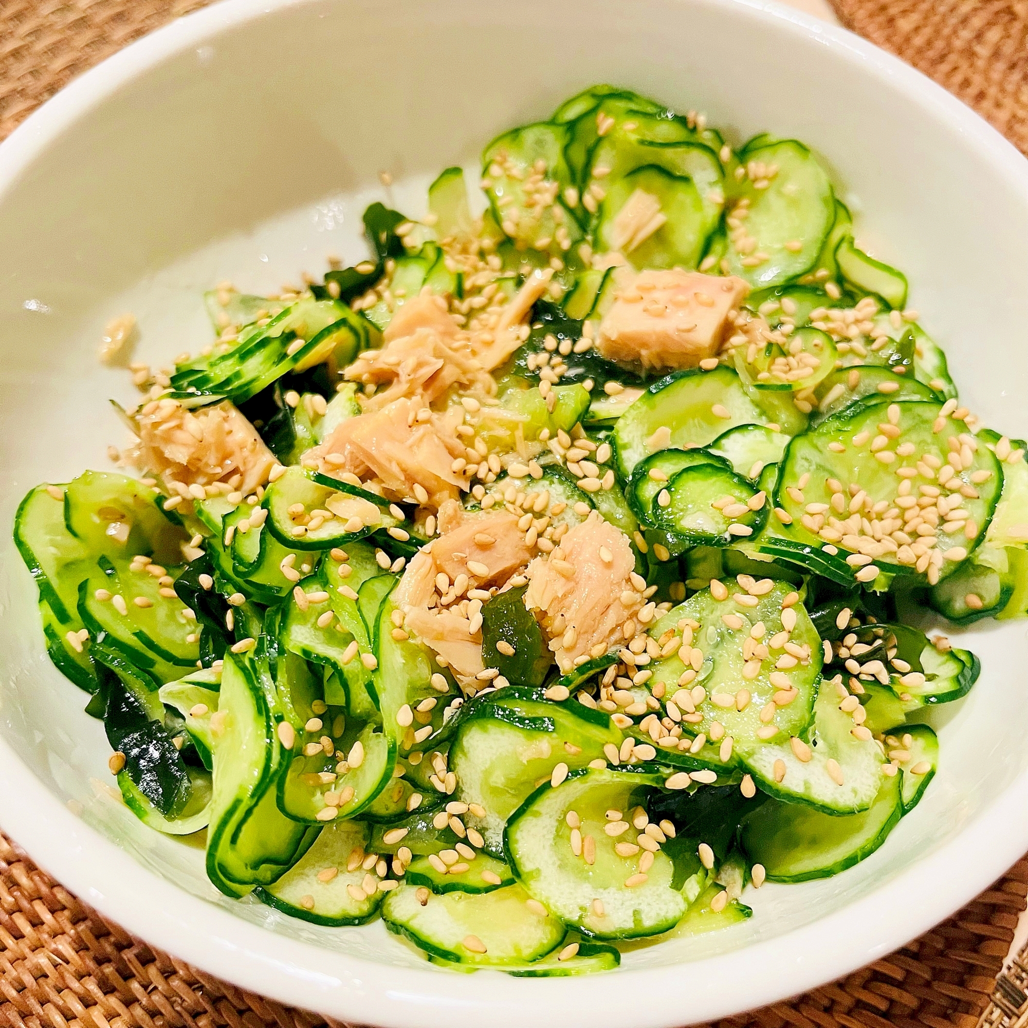 ★あともう一品★きゅうりとわかめのツナ和え