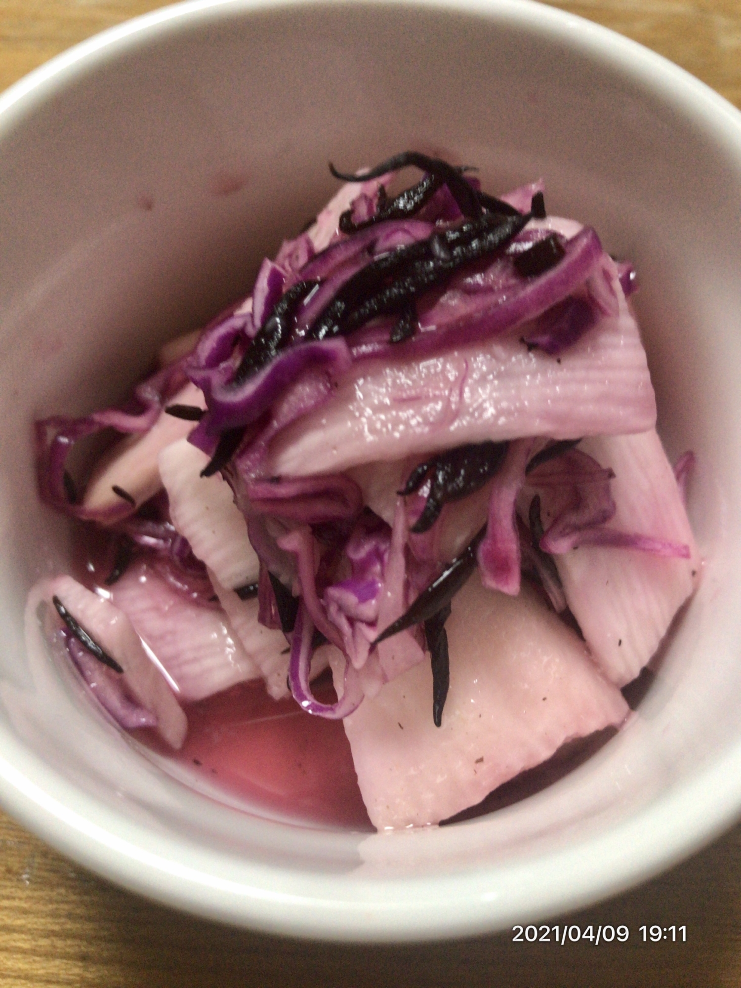 紫キャベツと長芋の三杯酢✧︎