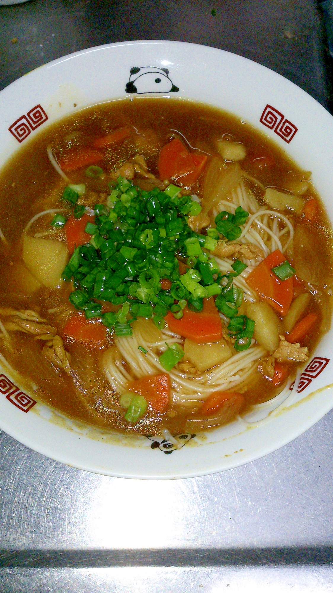 残ったカレーでカレーにゅうめん