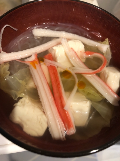 お豆腐と鶏ささみのあっさり春雨スープ♪