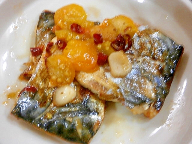 鯖のアヒージョ風
