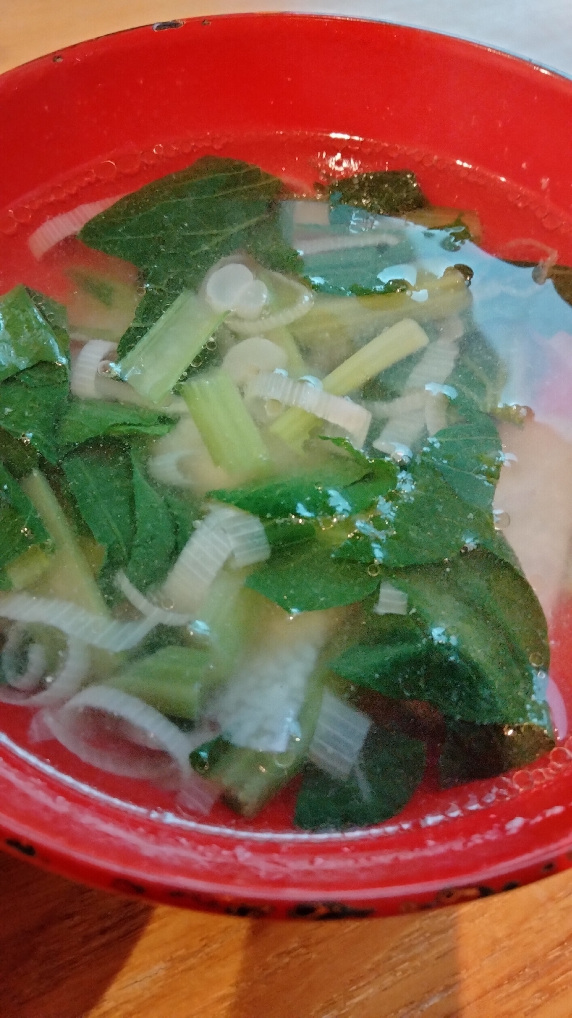 長芋と小松菜の塩スープ
