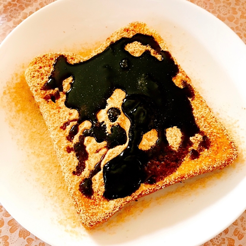組み合わせ最高(≧∀≦)黒蜜きな粉トースト