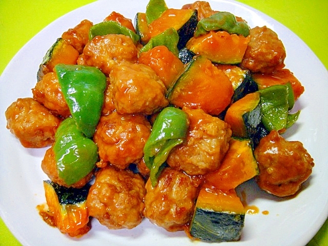 市販の肉団子で かぼちゃと肉団子の甘酢炒め レシピ 作り方 By Mint 楽天レシピ