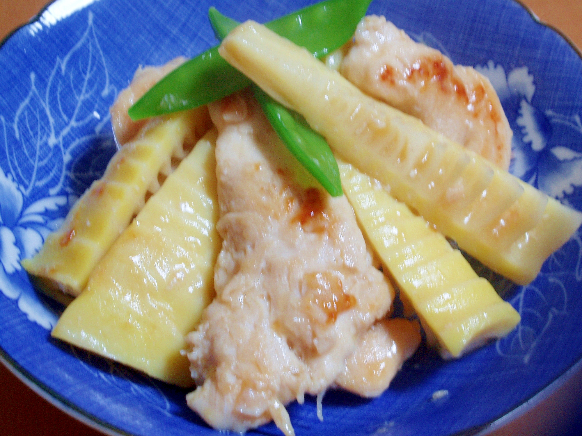 鶏のささみとタケノコの生姜焼き