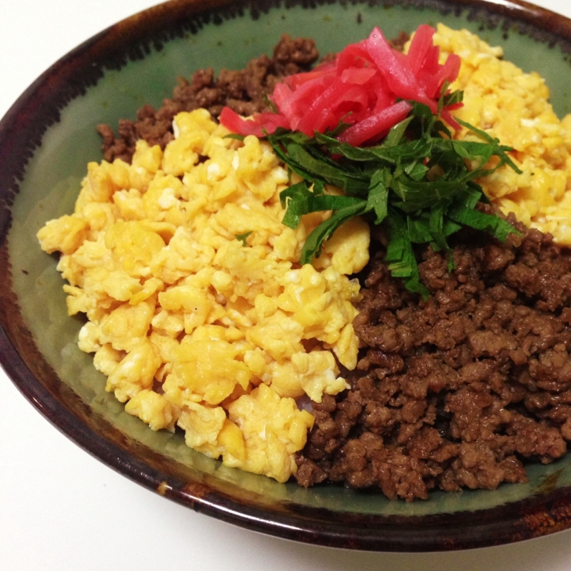 彩りあざやか！そぼろ丼