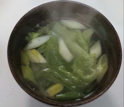 ねぎとレタスのスープ