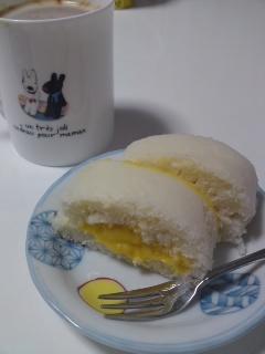 レンジで☆白いパンプキンカスタードロール