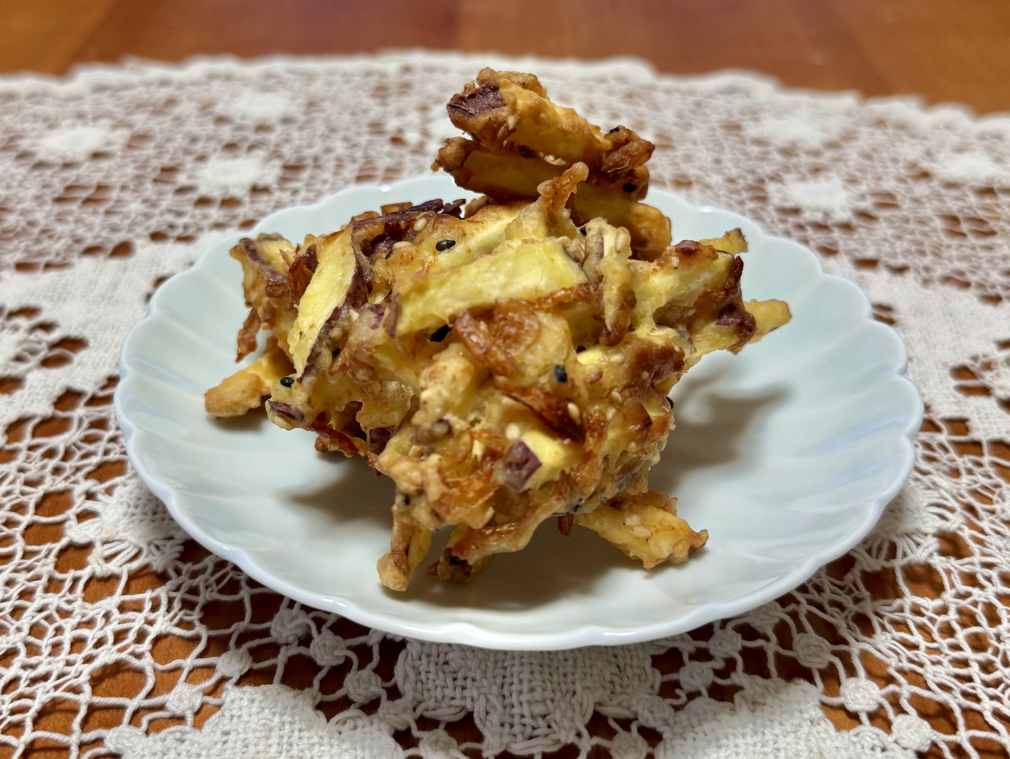 香り抜群!ごまと桜海老とさつまいもの☆かき揚げ